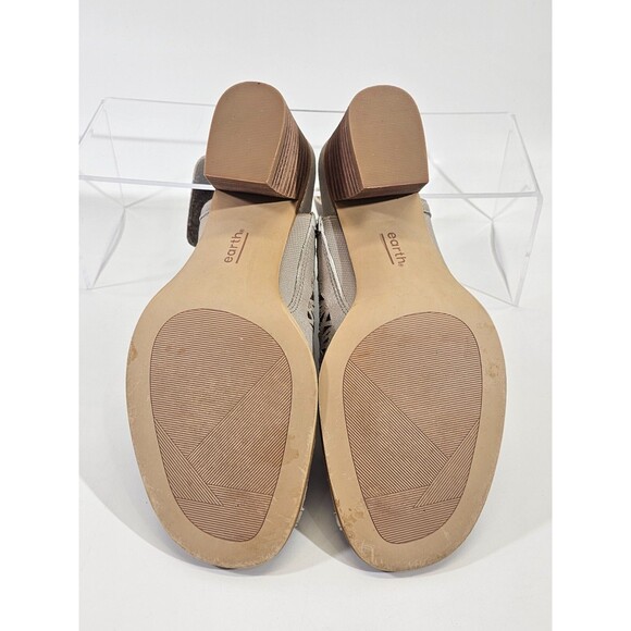 EARTH Women's 8.5 Murano Mist Sandal Laser Cut Leather Open Toe Heels Shoes - Picture 10 of 10